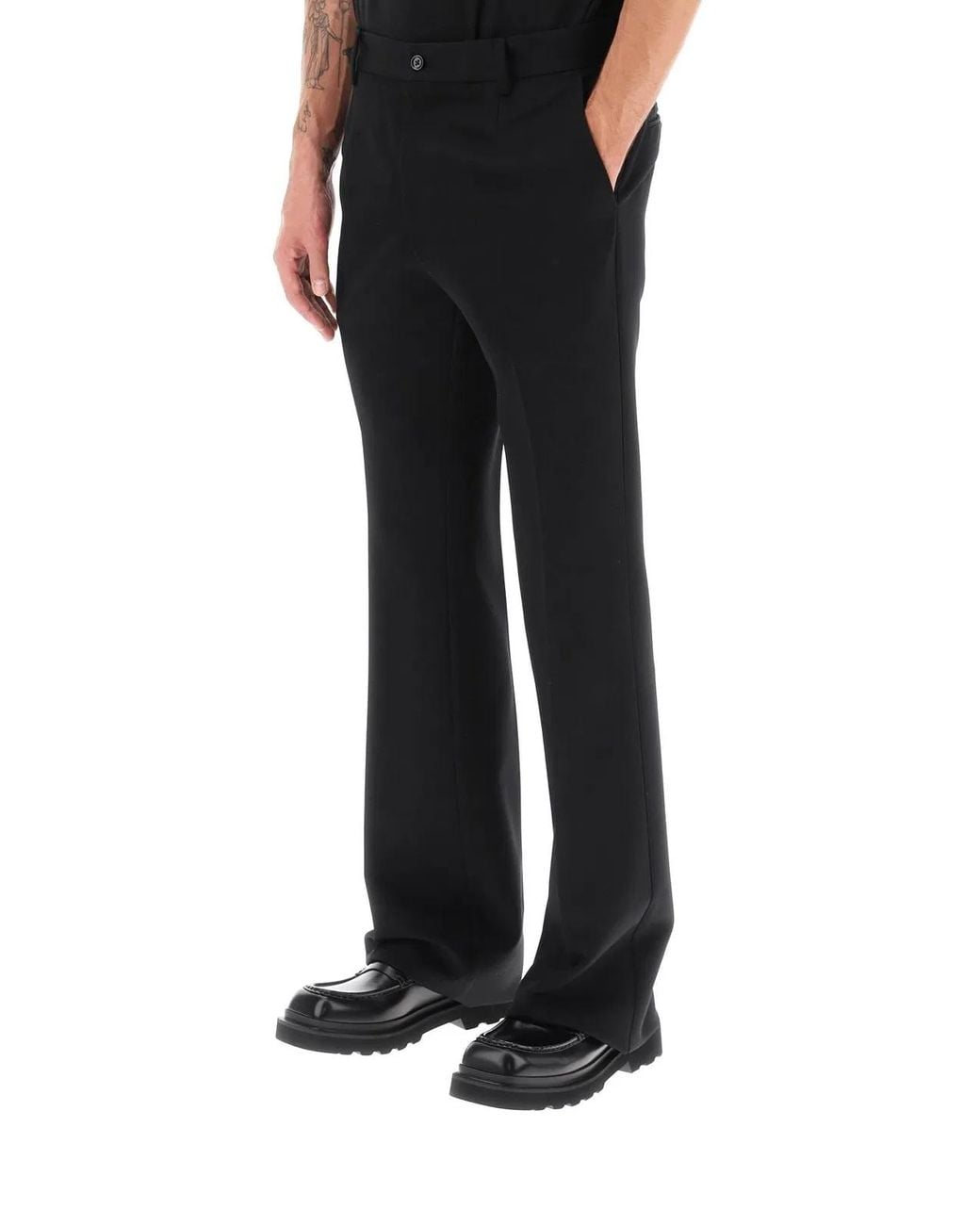 Dolce & Gabbana Blue Dolce & Gabbana Flared Wool Trousers for men