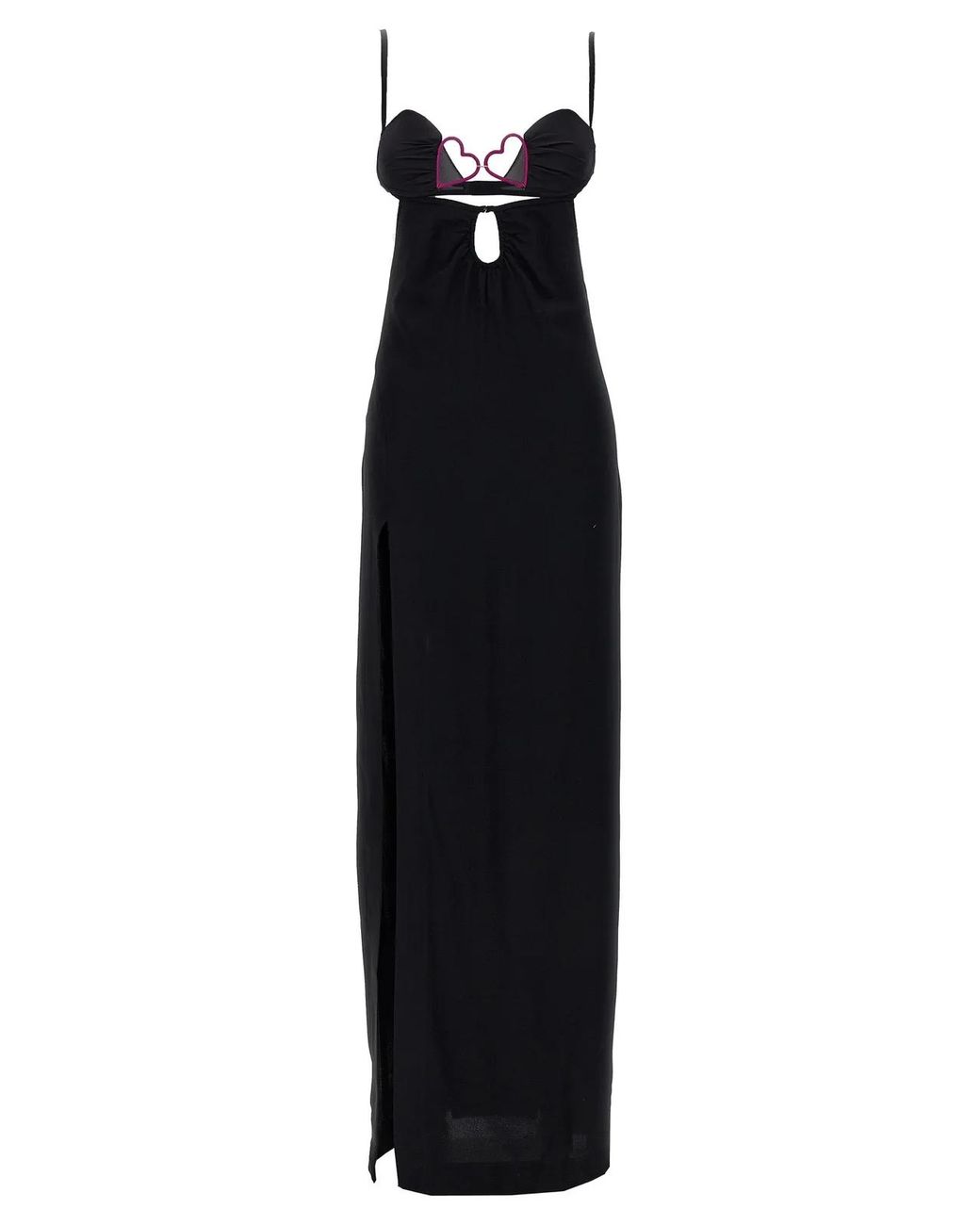 Nensi Dojaka Black 'Heart Bra' Long Dress