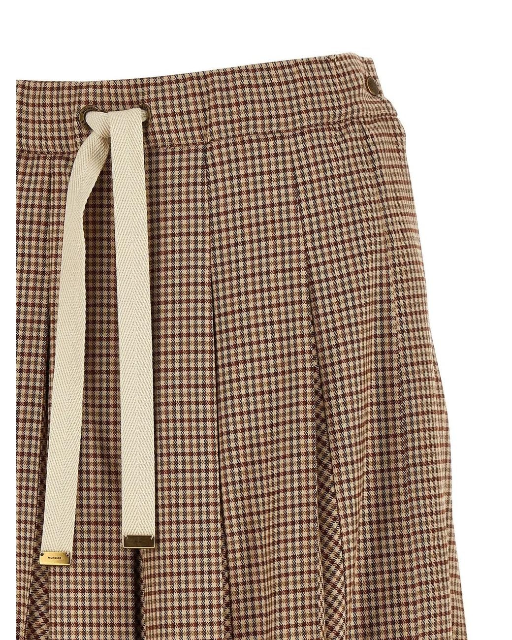 Moncler Brown Pleated Midi Skirt