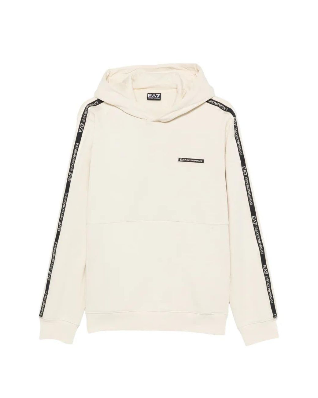 EA7 Natural Emporio Armani Hoodie With Logo Stripe for men