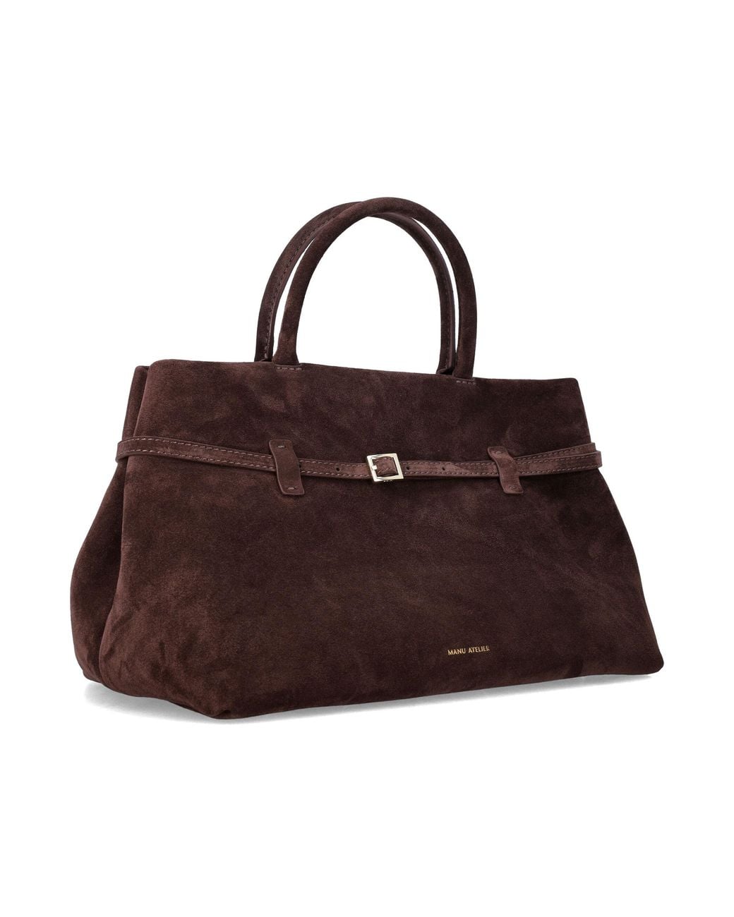 MANU Atelier Brown Le Cambon 35 Suede Bag Deep Calf Leather Tote
