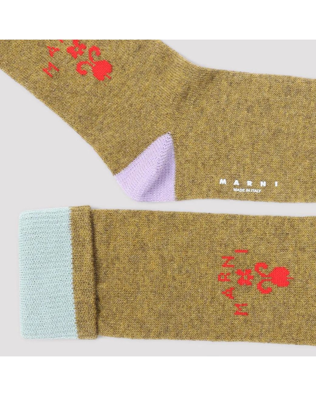 Marni Green Grass Mélange Socks