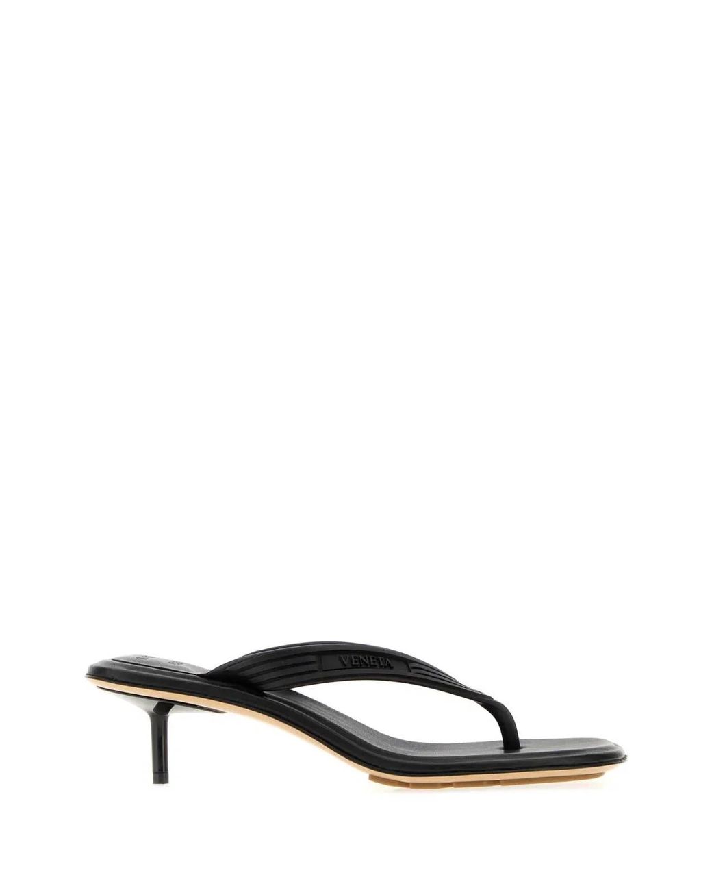 Bottega Veneta Black Infradito Gomma Tacco