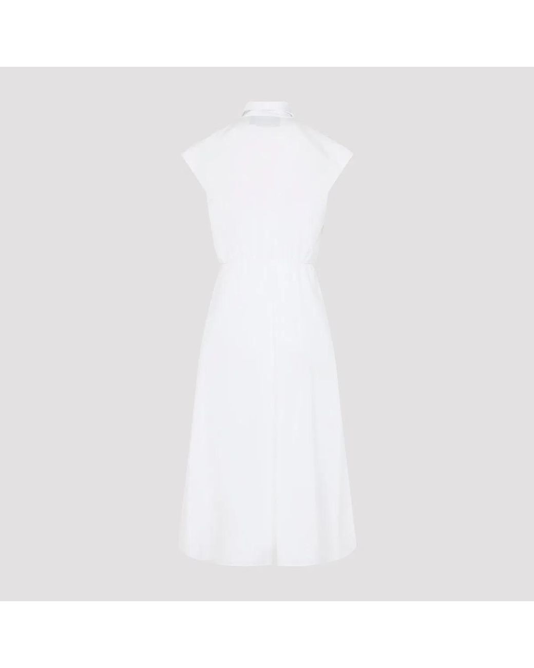 Valentino Garavani White Embroidered Poplin Midi Dress