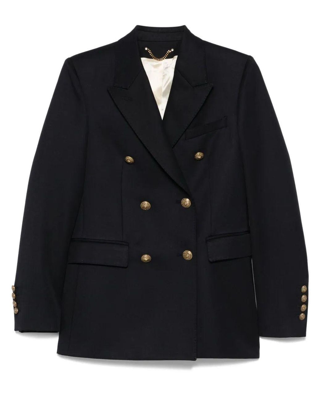 Golden Goose Deluxe Brand Black Double-Breasted Jacket With Flap Pockets