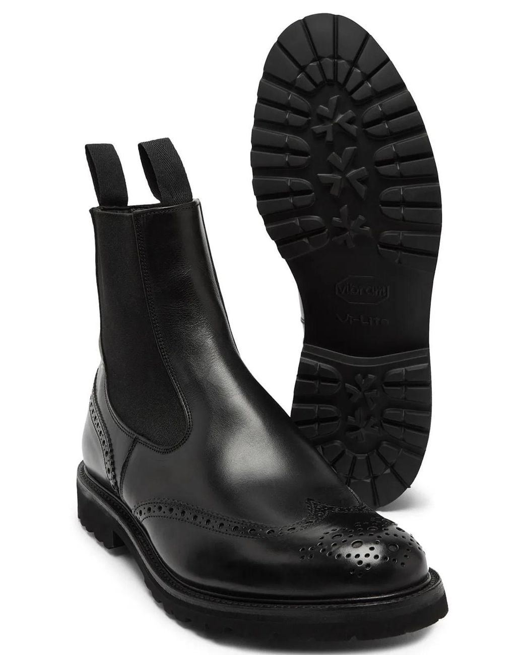 Tricker's Black Stivaletto Chelsea Boots for men