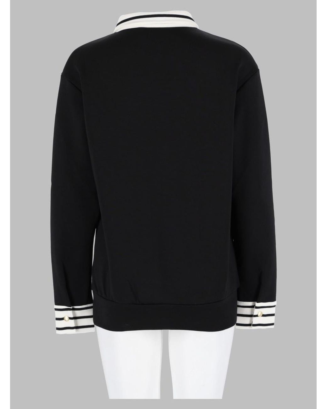 HOUSE OF GRAVITY Black Hog Button Polo Sweater