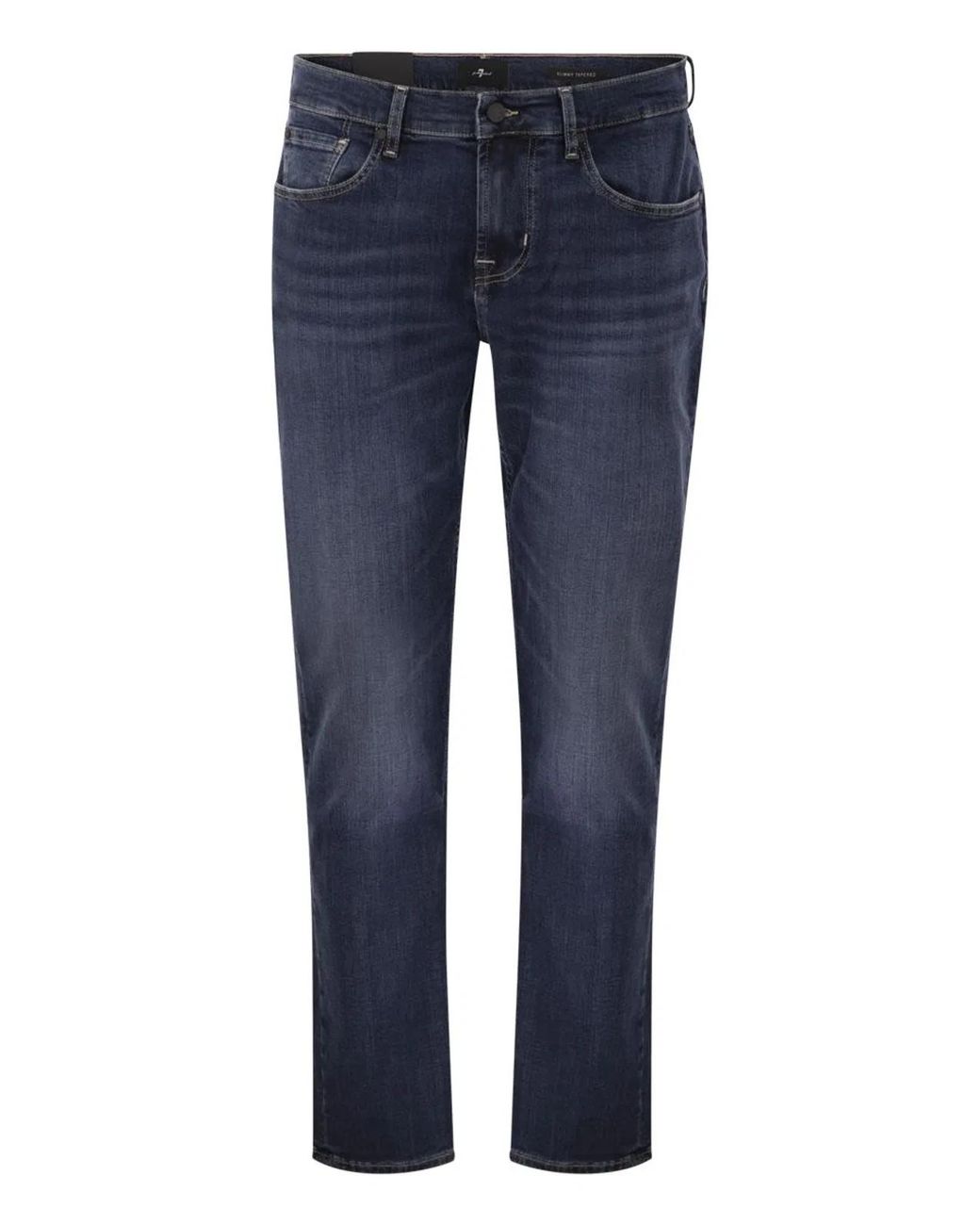 7 For All Mankind Blue Slimmy Tapered Luxe Performance Stretch Denim Jeans for men