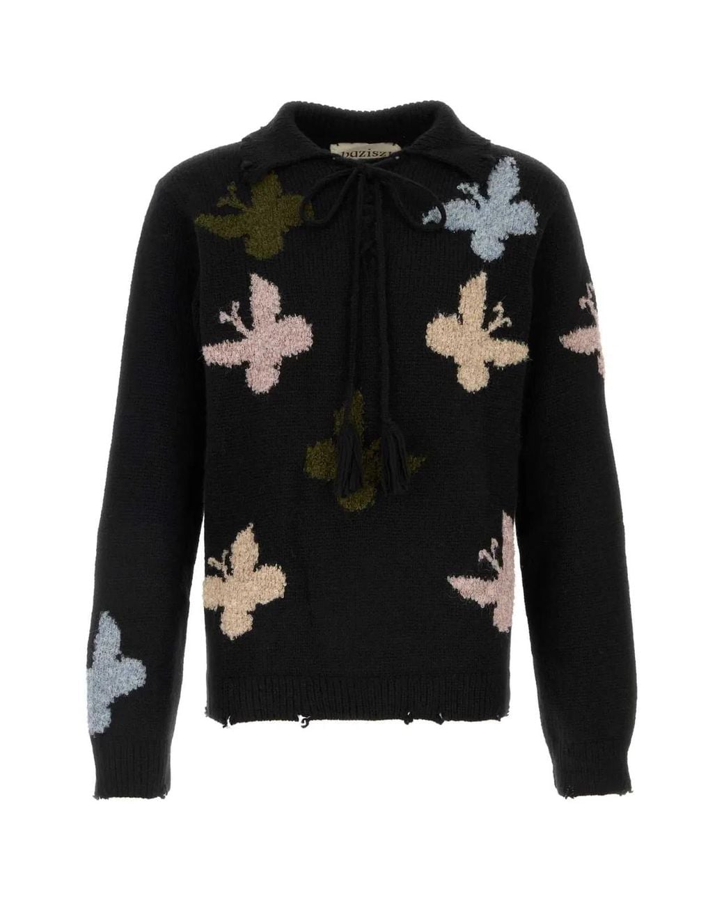 BAZISZT Black Bowrain Sweater for men