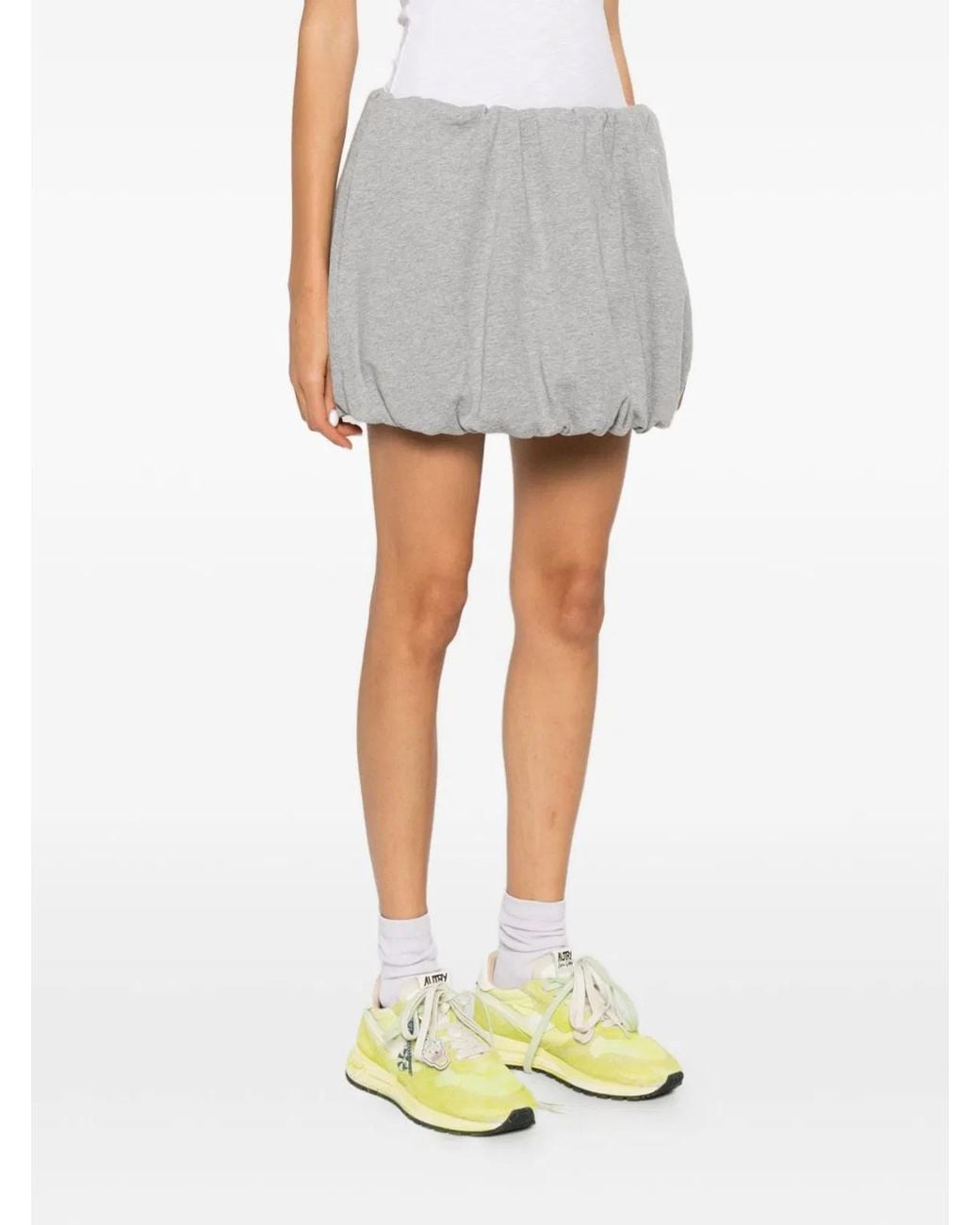 DUNST Gray Cotton Mini Skirt