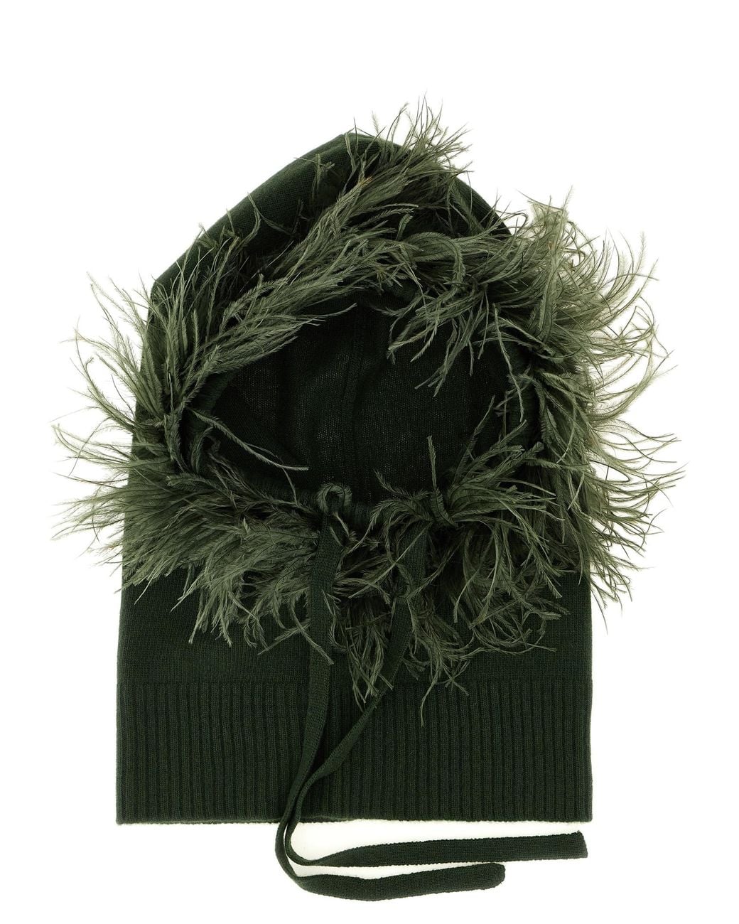 P.A.R.O.S.H. Green P.A.R.O.S.H. Balaclava With Feathers