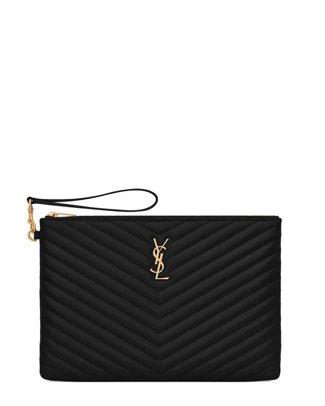 Saint Laurent Black Puoch Per Tablet "Cassandre"