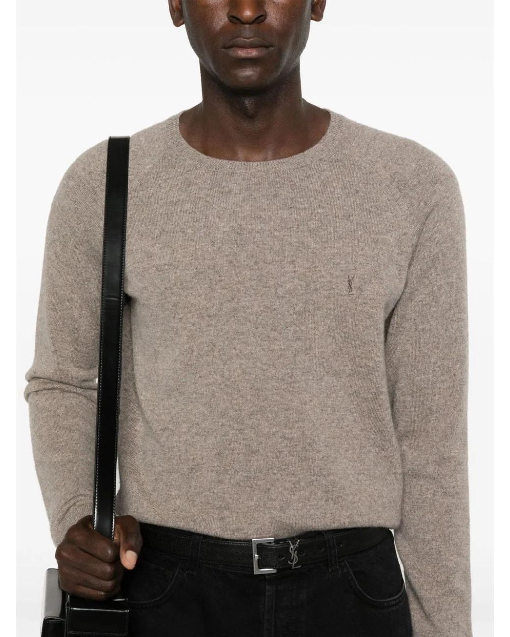 Saint Laurent Natural Cassandre Sweater for men