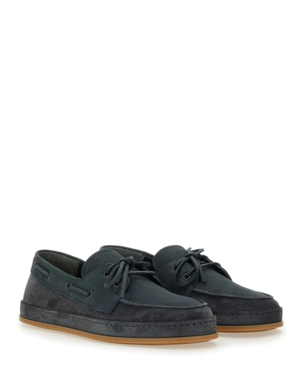 Hogan Blue Leather Boat Moccasin for men