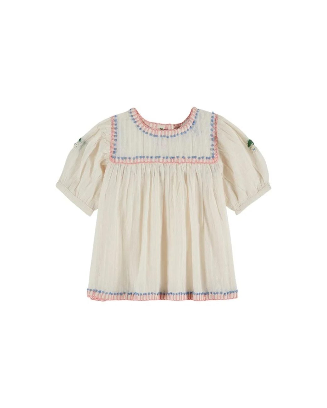 Emile Et Ida White Emile & Ida Vestitino "Blouse Brodee"
