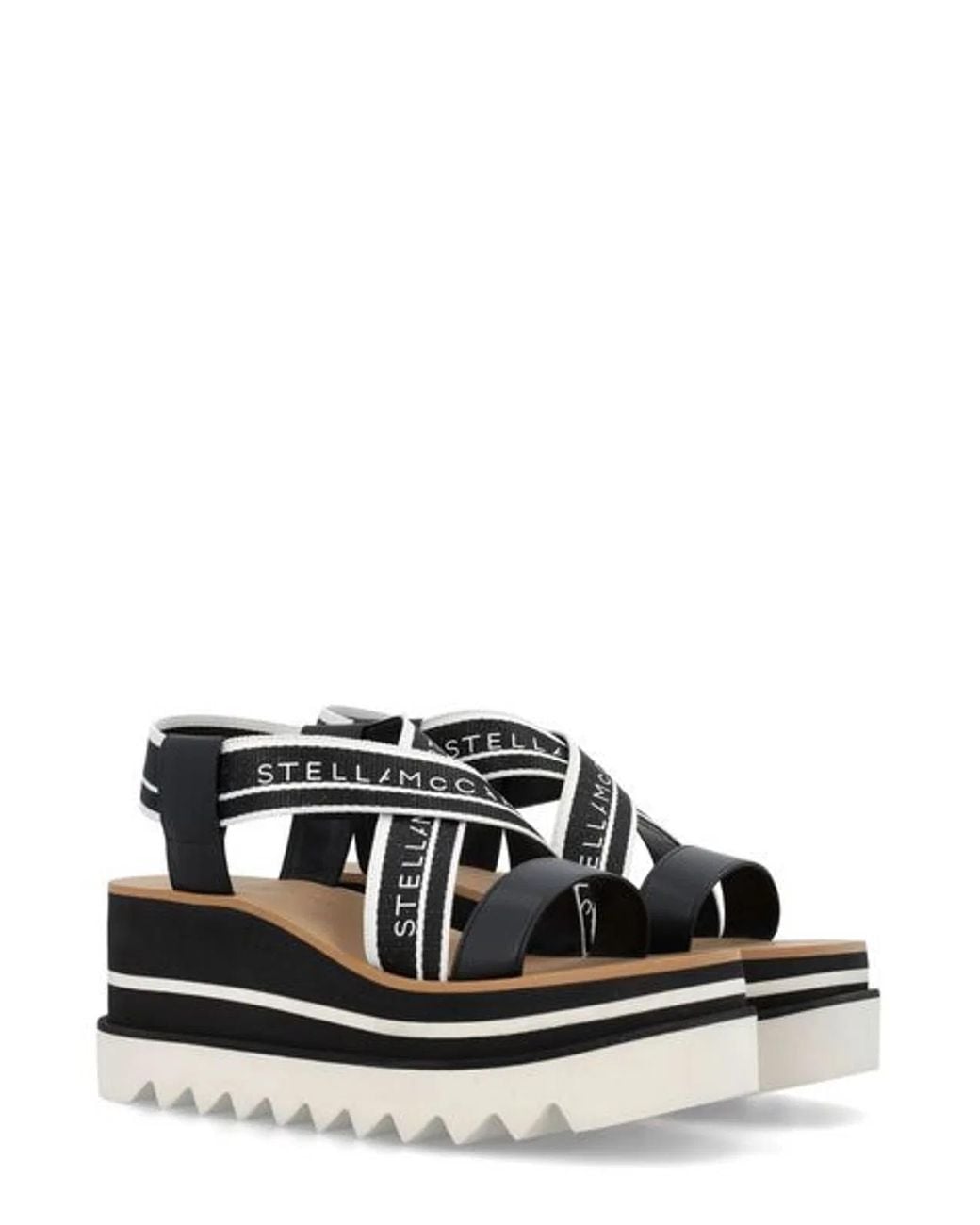 Stella McCartney Black Two-Tone Fabric Sneak Elyse Sandals