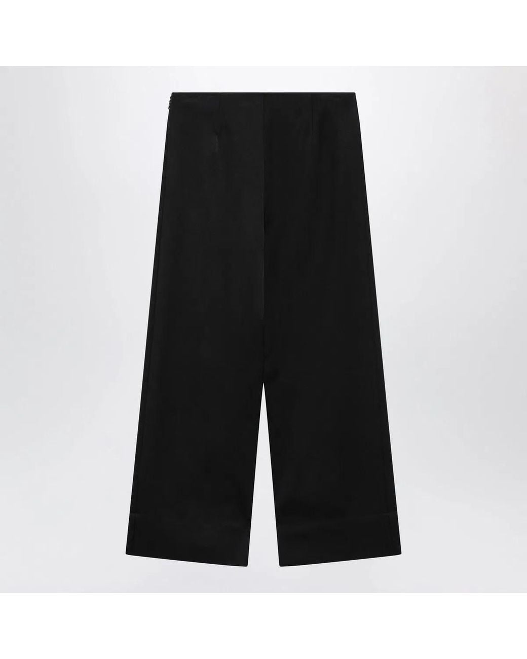 Totême Black Fluid Satin Trousers