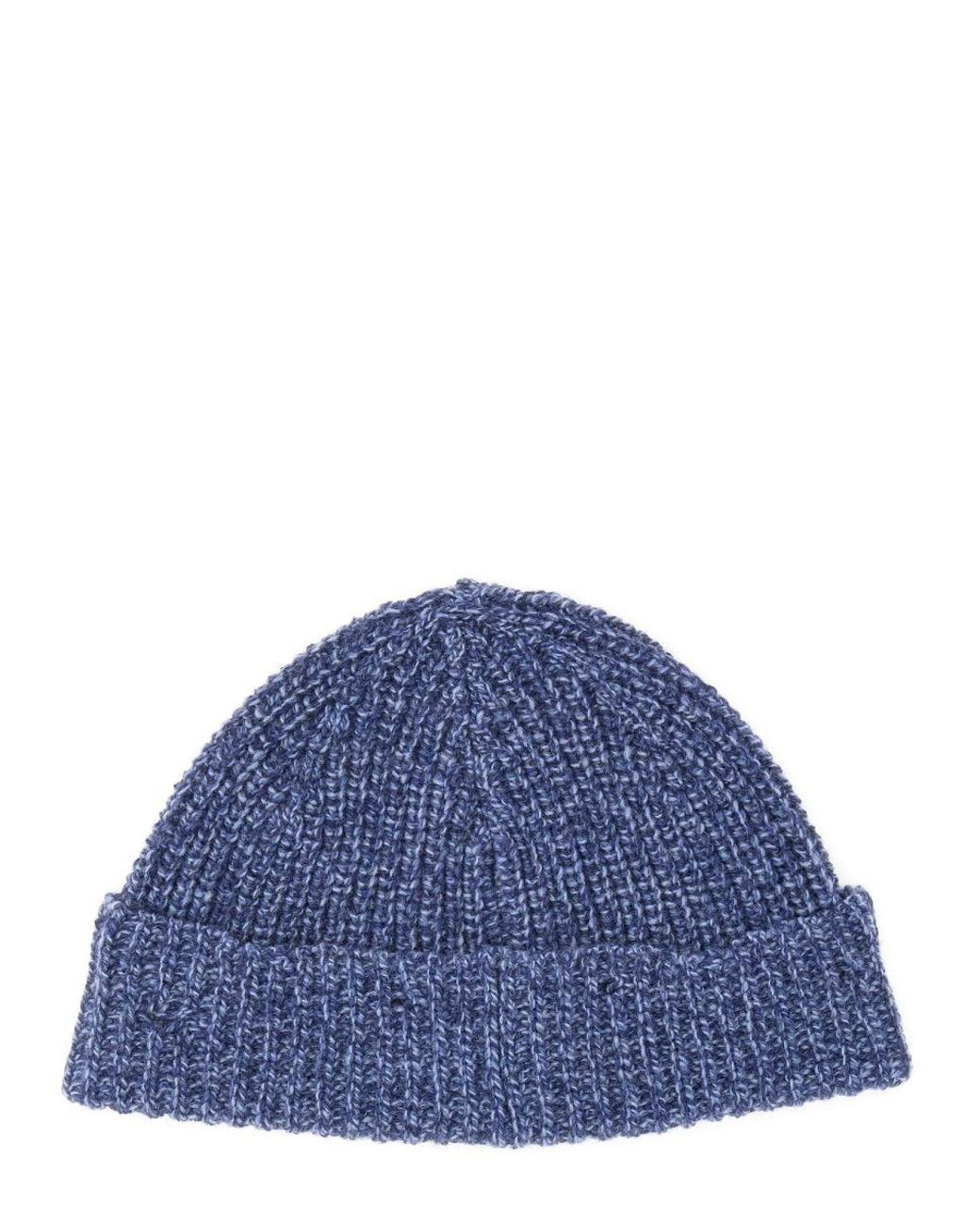 Marni Blue Beanie Hat With Mending" Embroidery