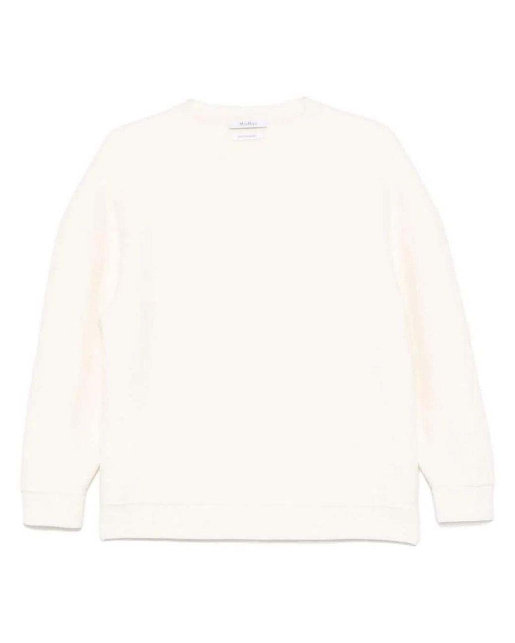 Max Mara White Wool Crewneck Sweater