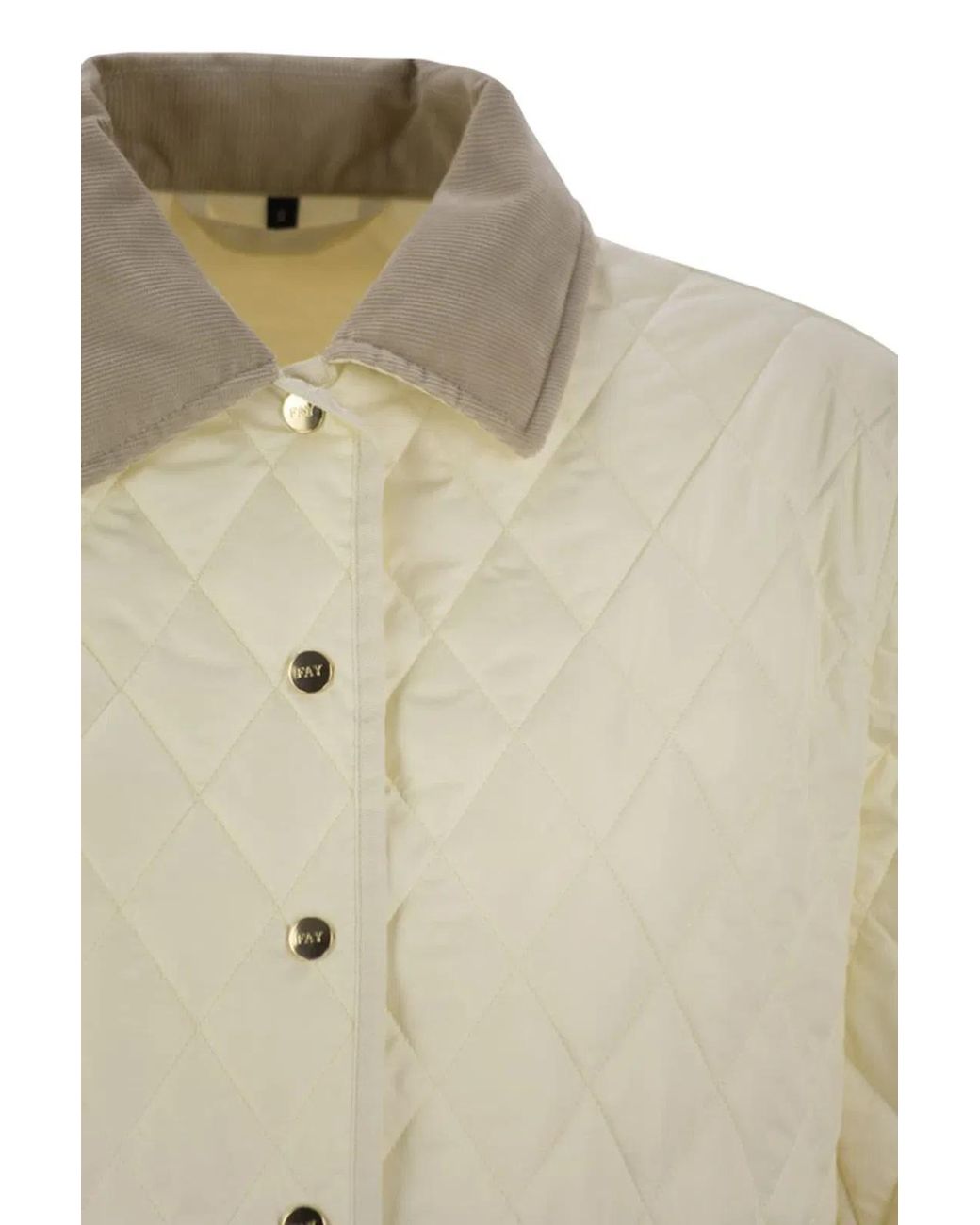 Fay Natural Diamond Quilted Nylon Shirt Jacket