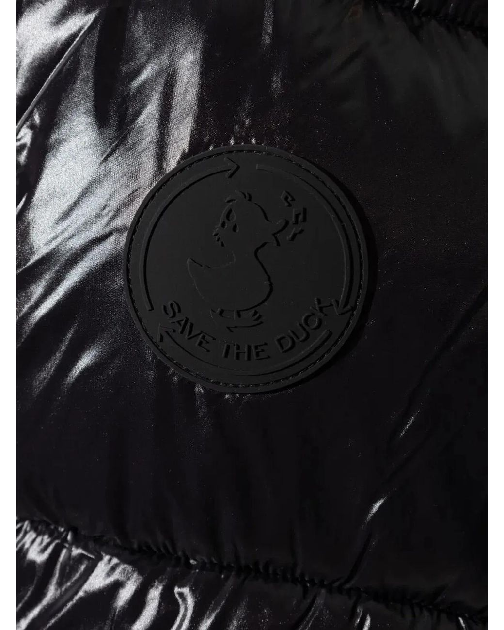 Save The Duck Black Edgard Down Jacket With Laqué Finish for men