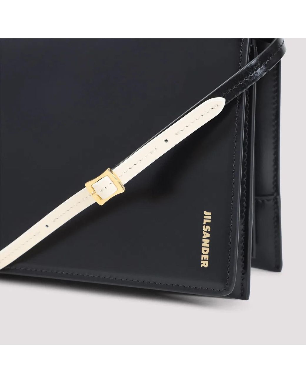 Jil Sander Black File Small Leather Crossbody Bag
