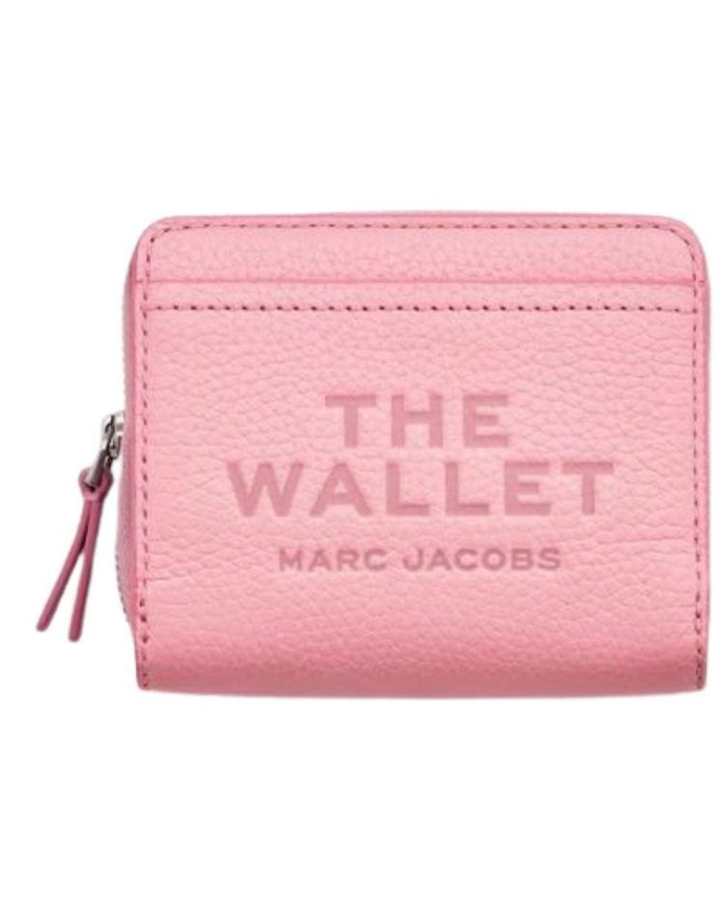 Marc Jacobs Pink Grained Leather Mini Compact Wallet
