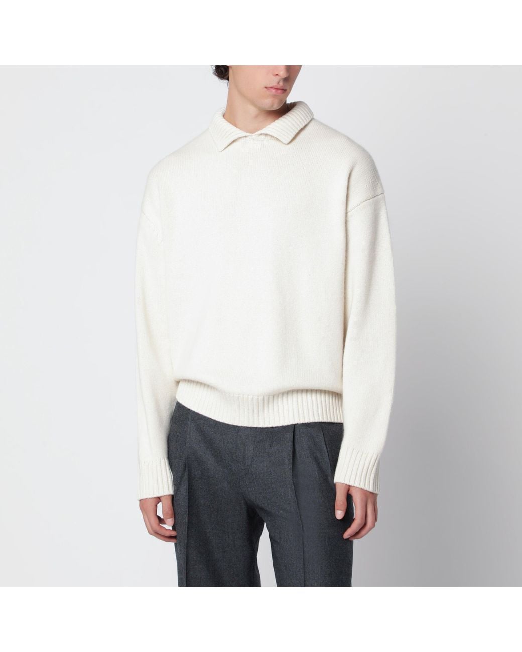 Extreme Cashmere White Cream N°513 Jo Sweater for men