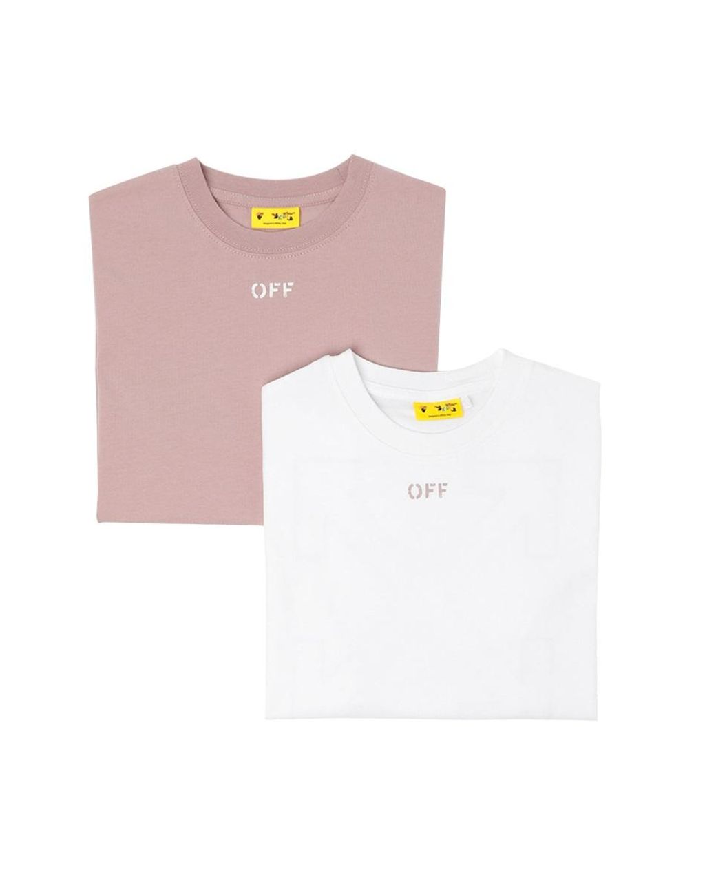 Off-White c/o Virgil Abloh Pink Kids Short-Sleeve 2-Pack T-Shirts With Off-Stamp Print