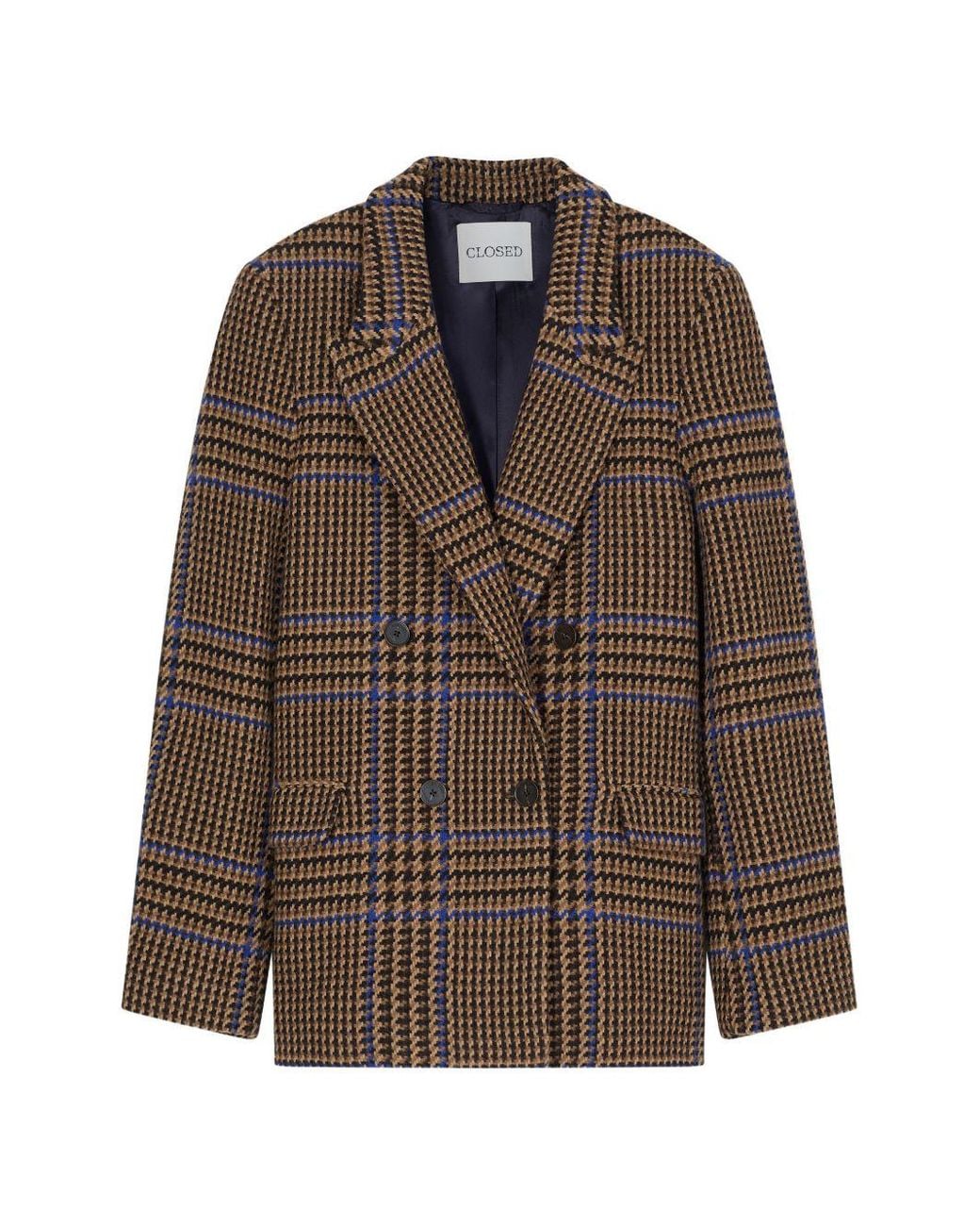 Closed Brown Wool Blend Double-Breasted Jacket