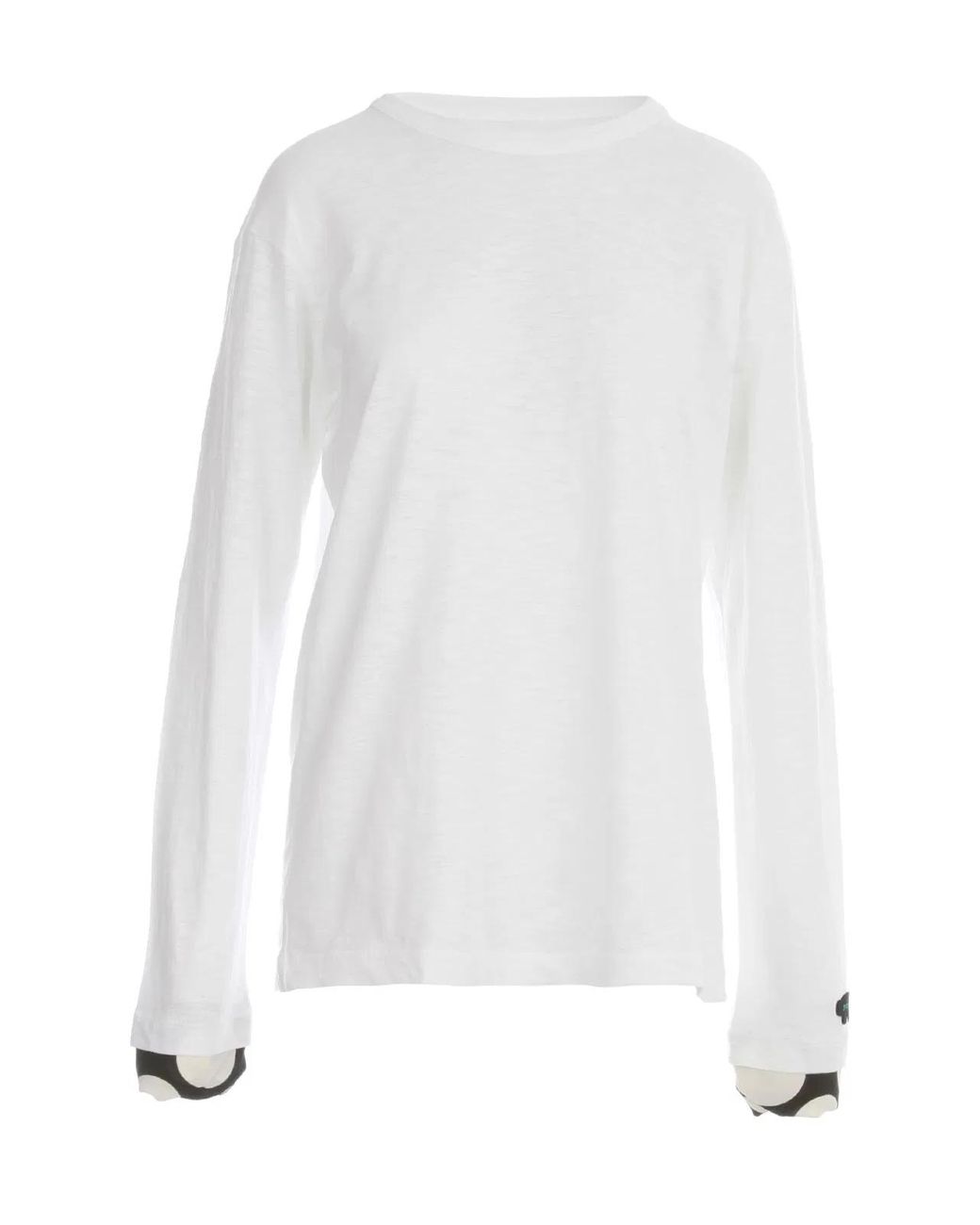 Y's Yohji Yamamoto White Uneven Yarn X Pe Polka Pig L/S T-Shirt