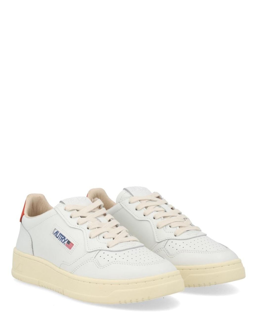 Autry White "Medalist Low" Sneaker