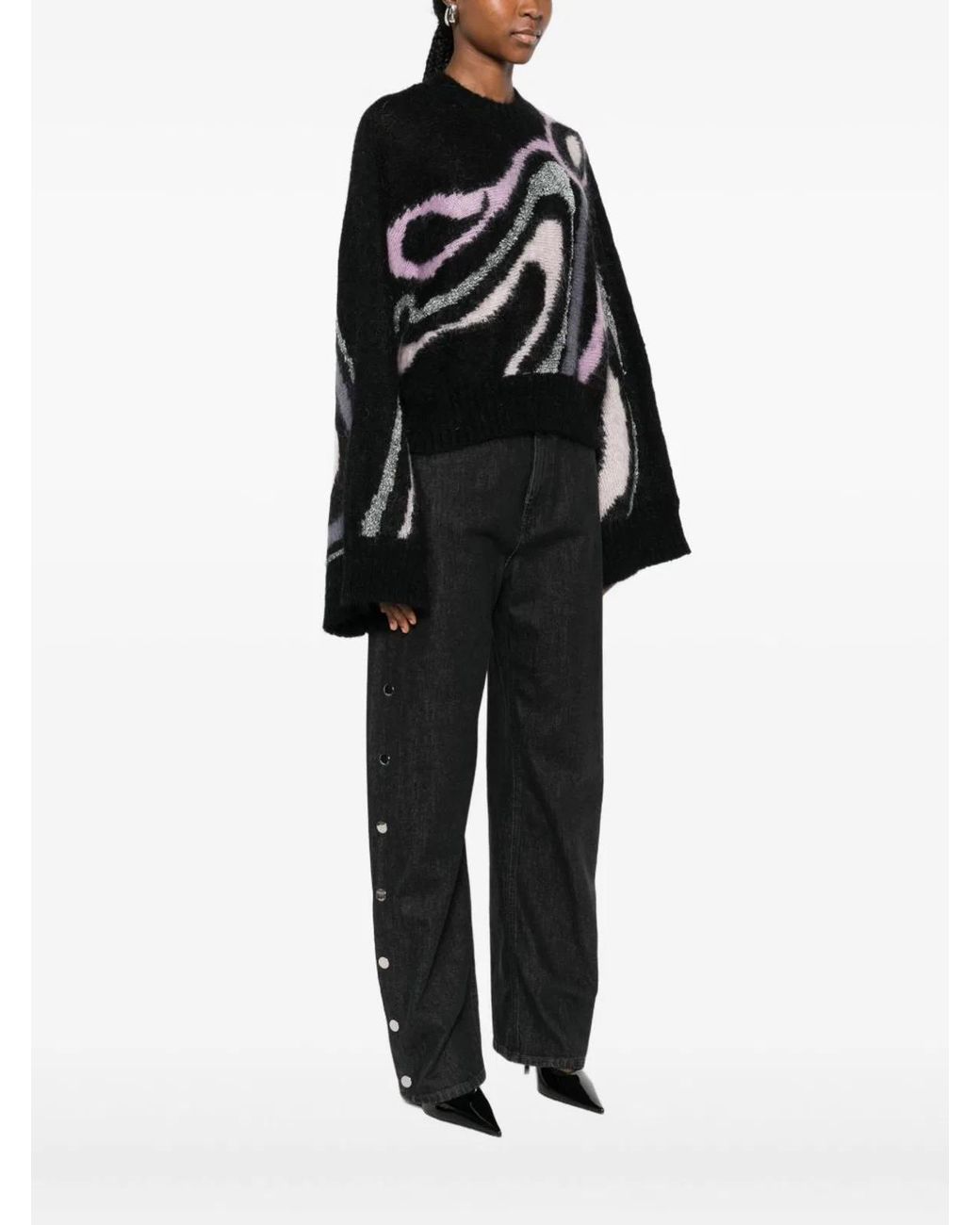 Emilio Pucci Black Wool Printed Sweater