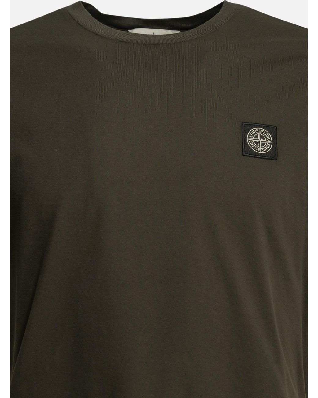 Stone Island Green Crewneck T-Shirt for men