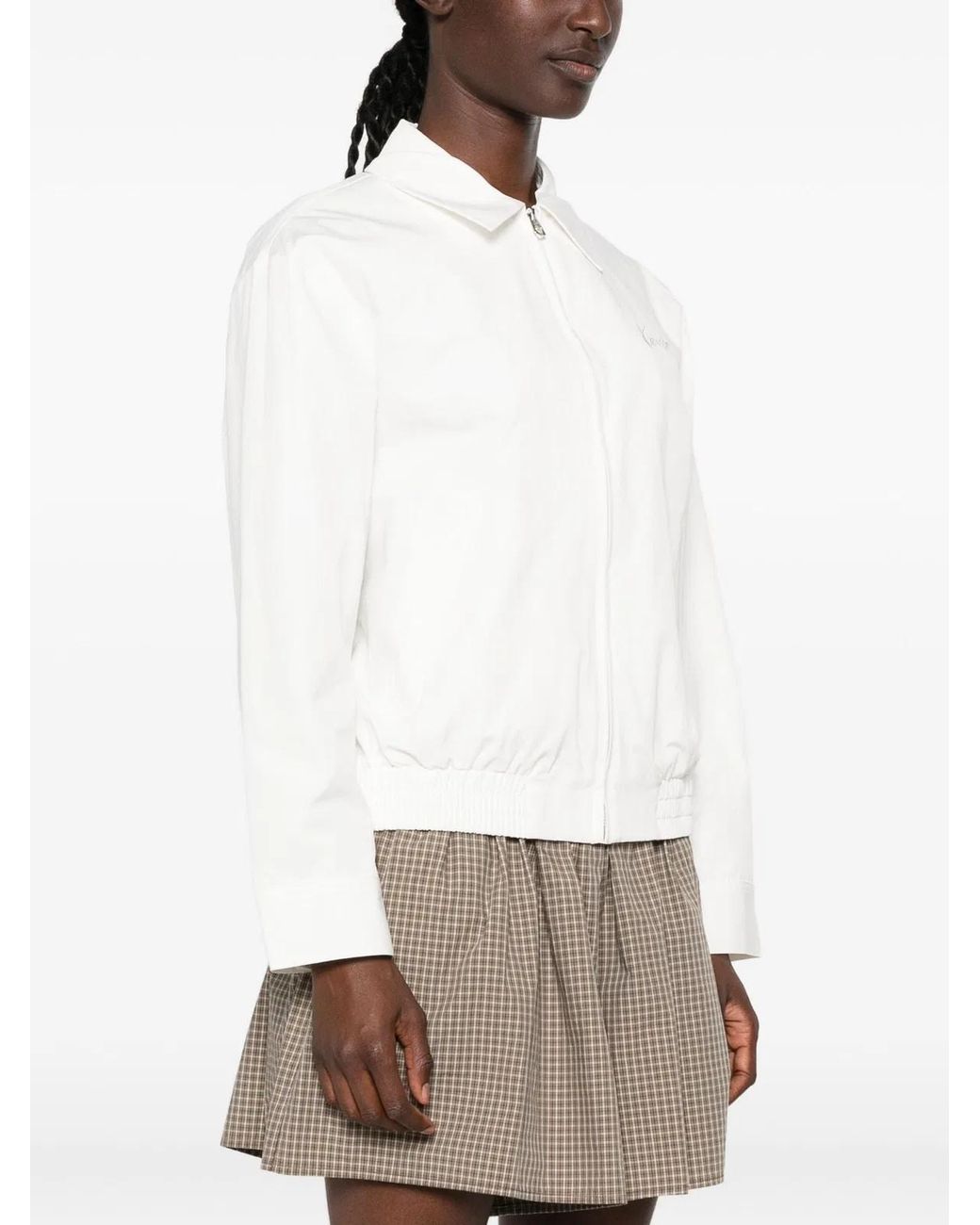 KENZO White Signature Embroidered Zip-Up Jacket