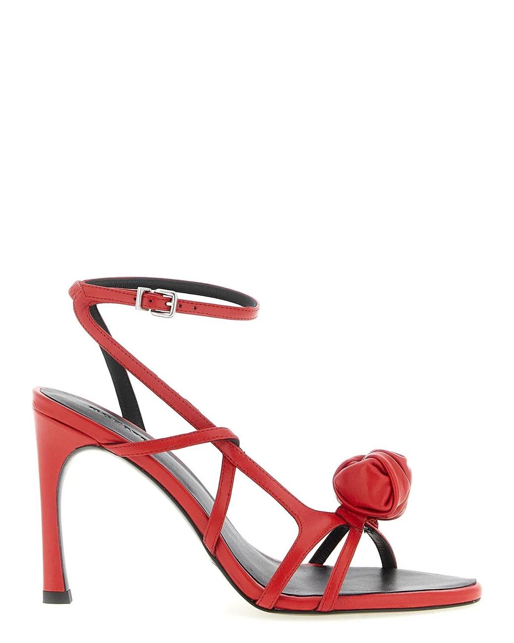 ROTATE BIRGER CHRISTENSEN Red Sculptural Knot Sandals
