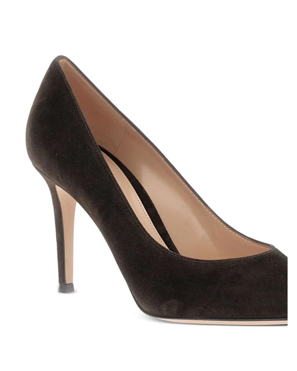 Gianvito Rossi Brown Suede Leather High Heel Shoes