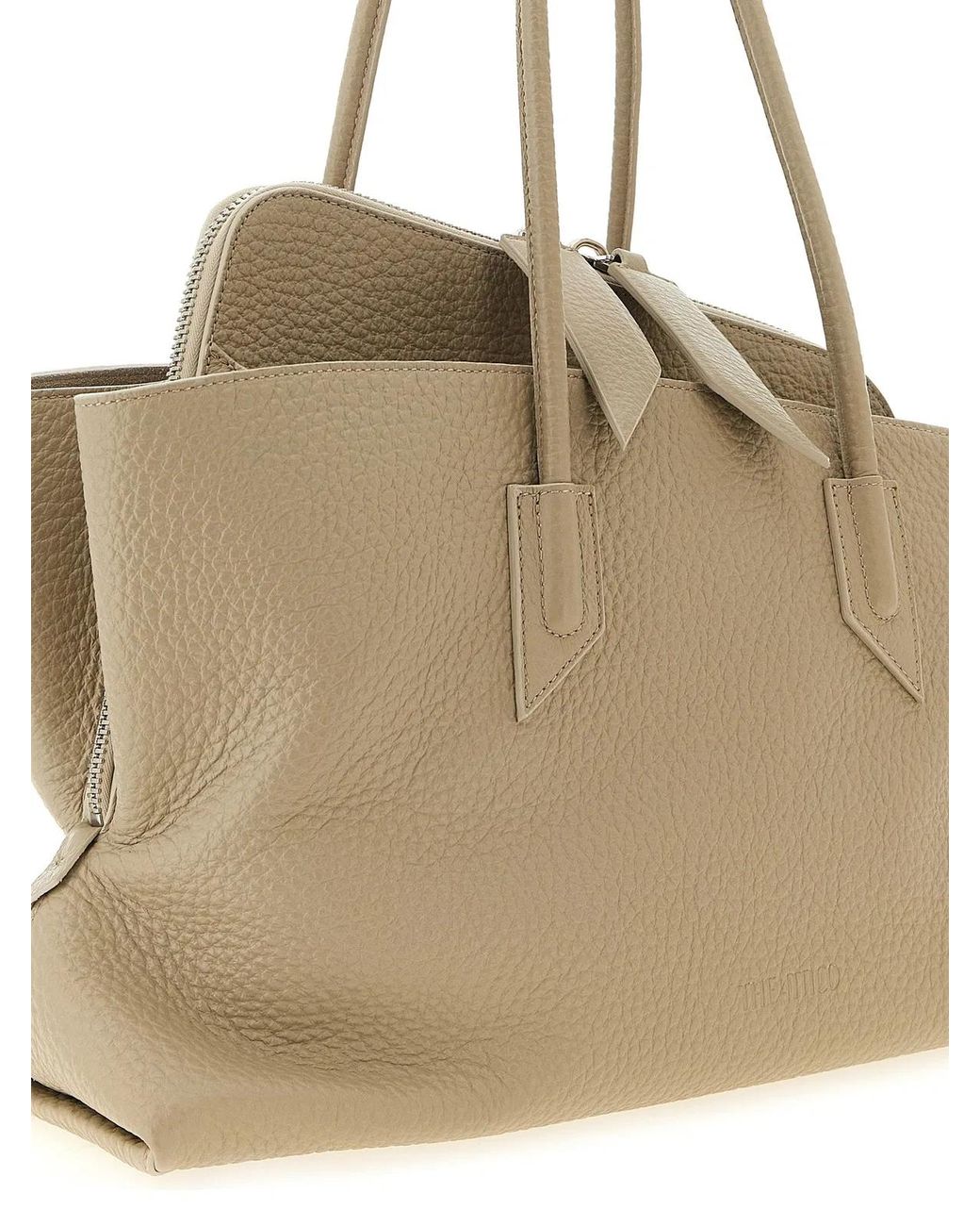 The Attico Natural 'La Passeggiata Medium' Shoulder Bag