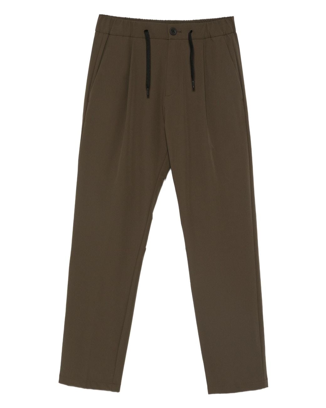 Herno Gray Pleated Drawstring Trousers for men