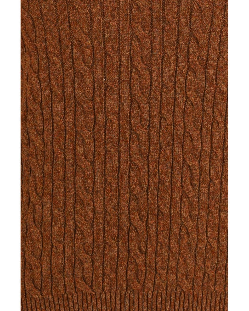 Loro Piana Brown Treccia Crew Neck Sweater for men