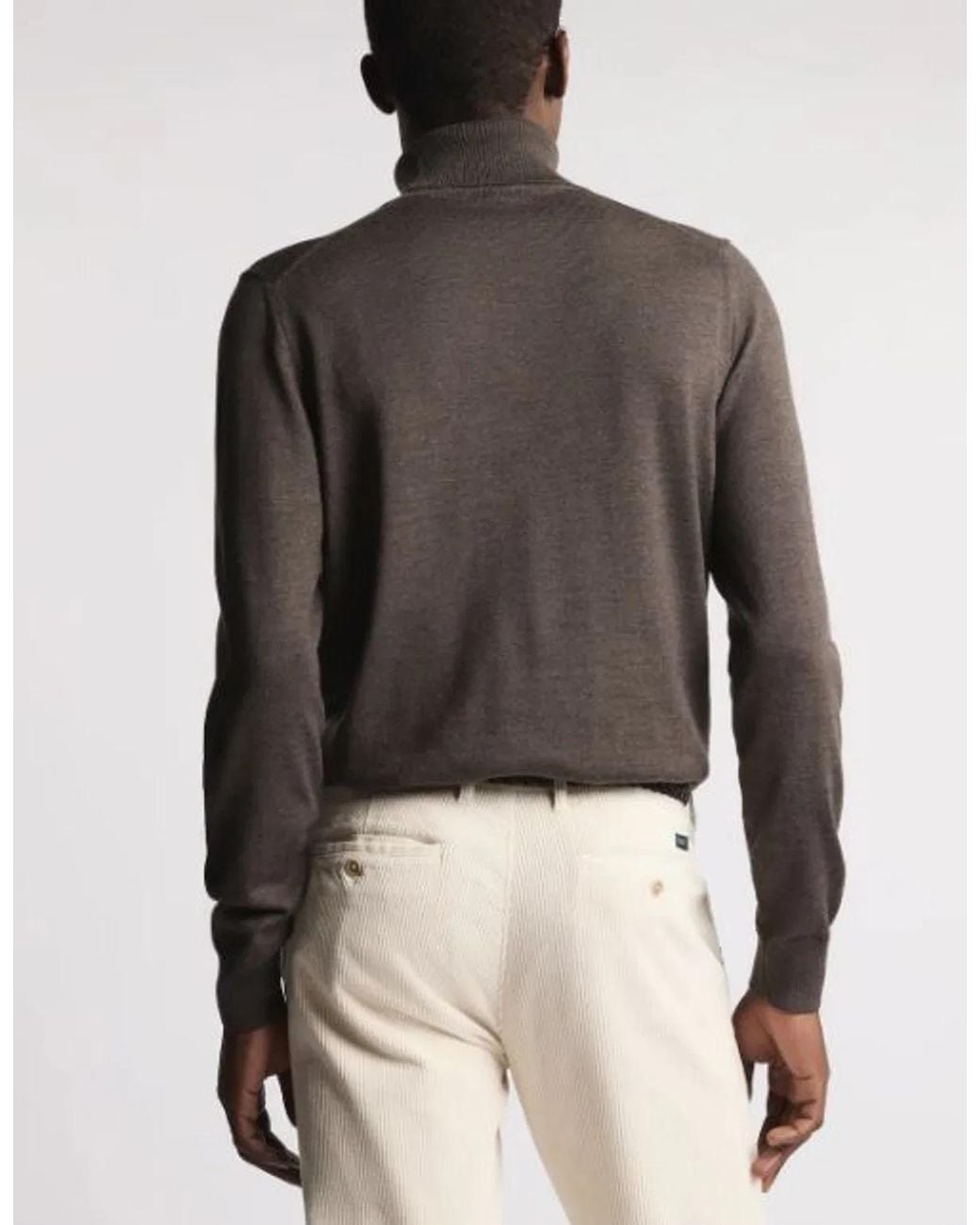 Fay Gray Rolled Neck Ribbed Sweater for men
