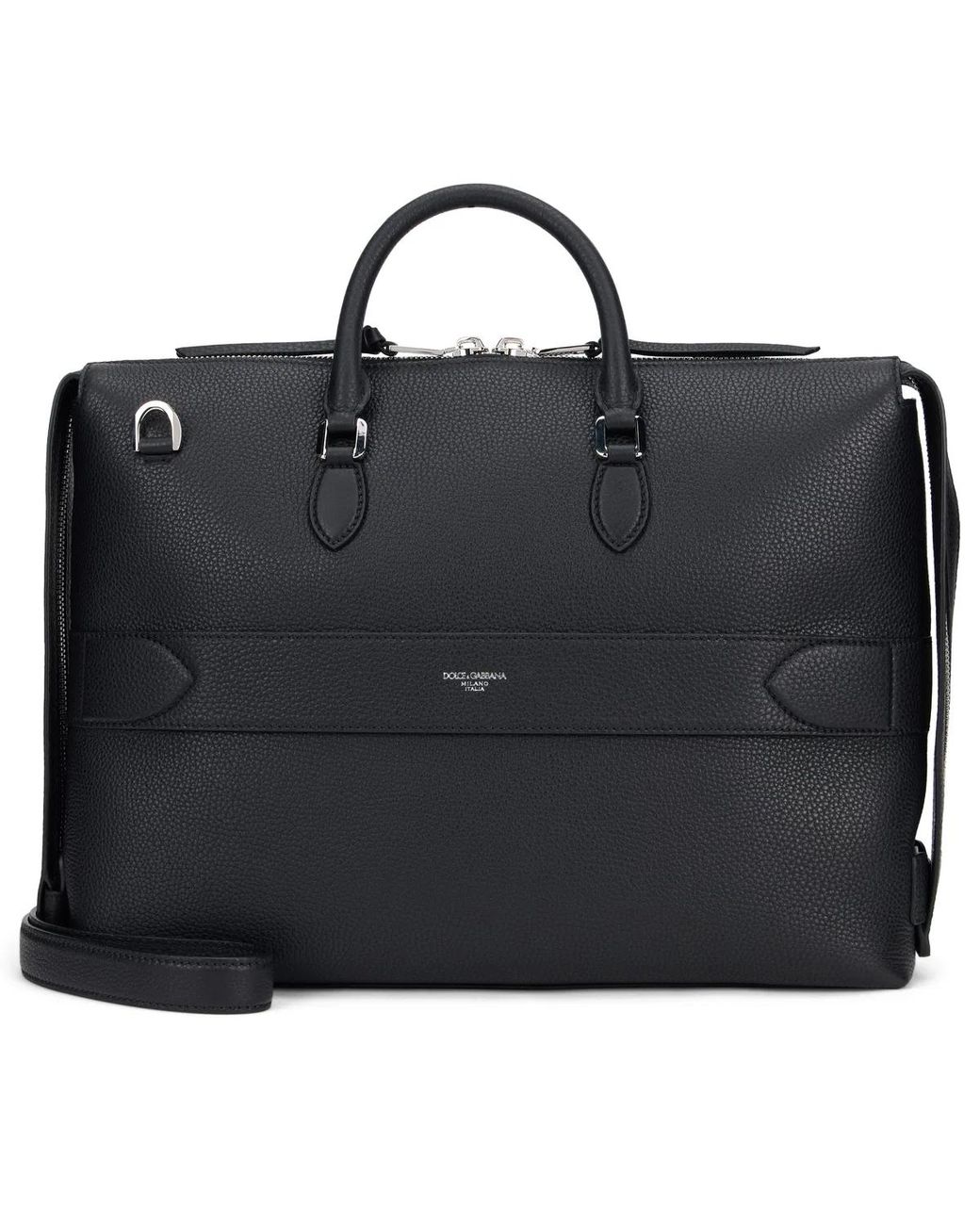 Dolce & Gabbana Black Leather Handbag Cow Hide Laptop Bags & Briefcases for men