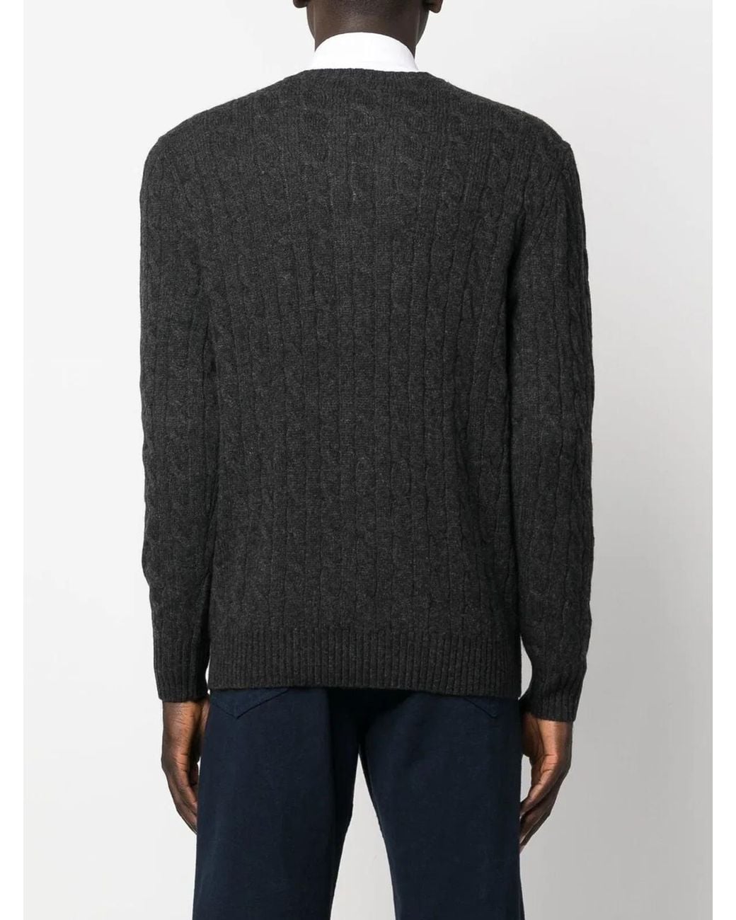 Ralph Lauren Black Charcoal Wool Cashmere Sweater for men