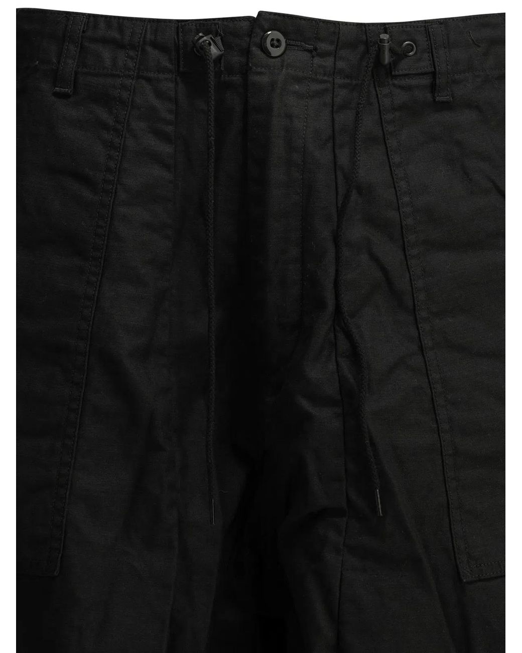 Needles Black Fatigue Cotton Parachute Pants for men
