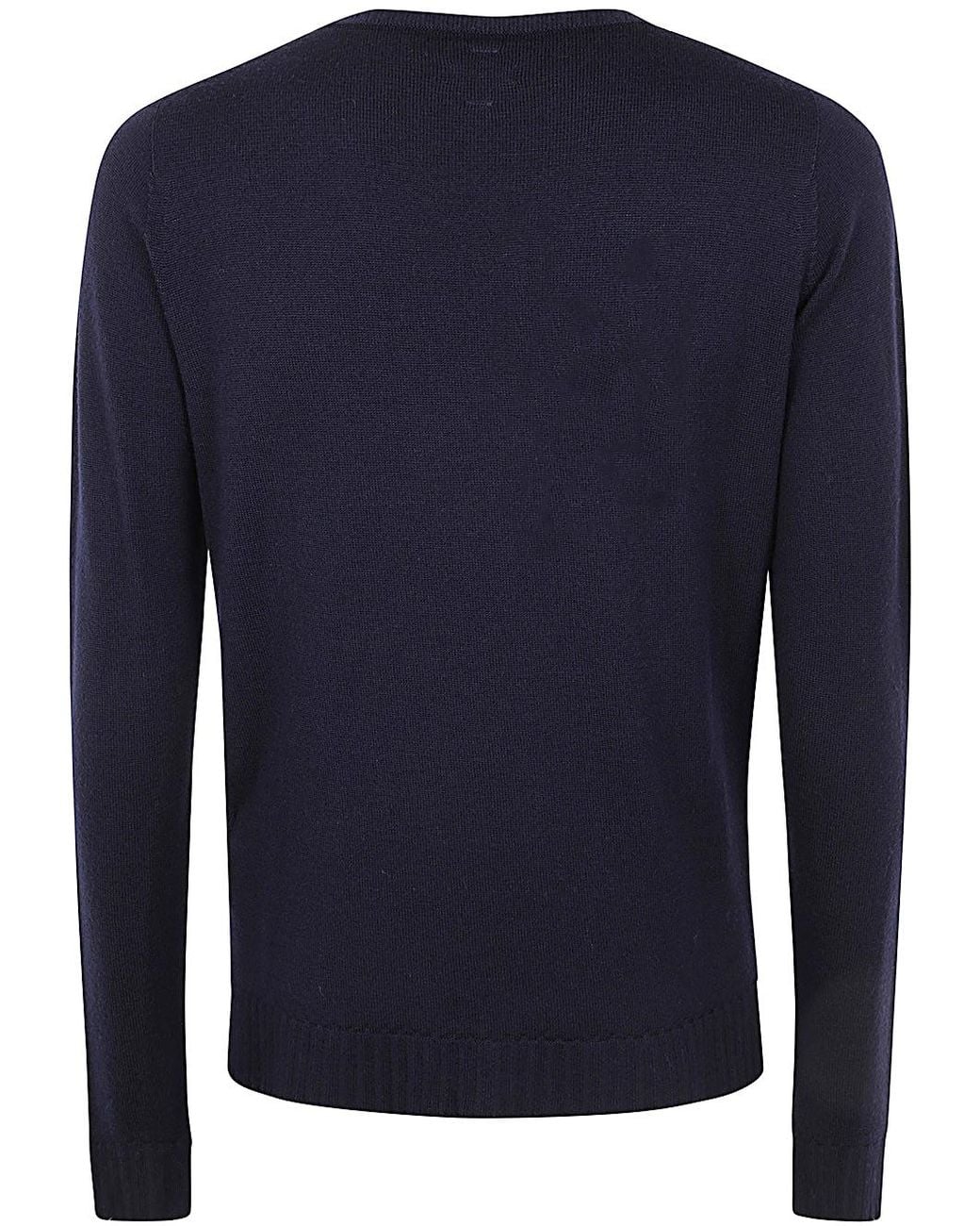 MD75 Blue Round Neck Merinos Sweater for men