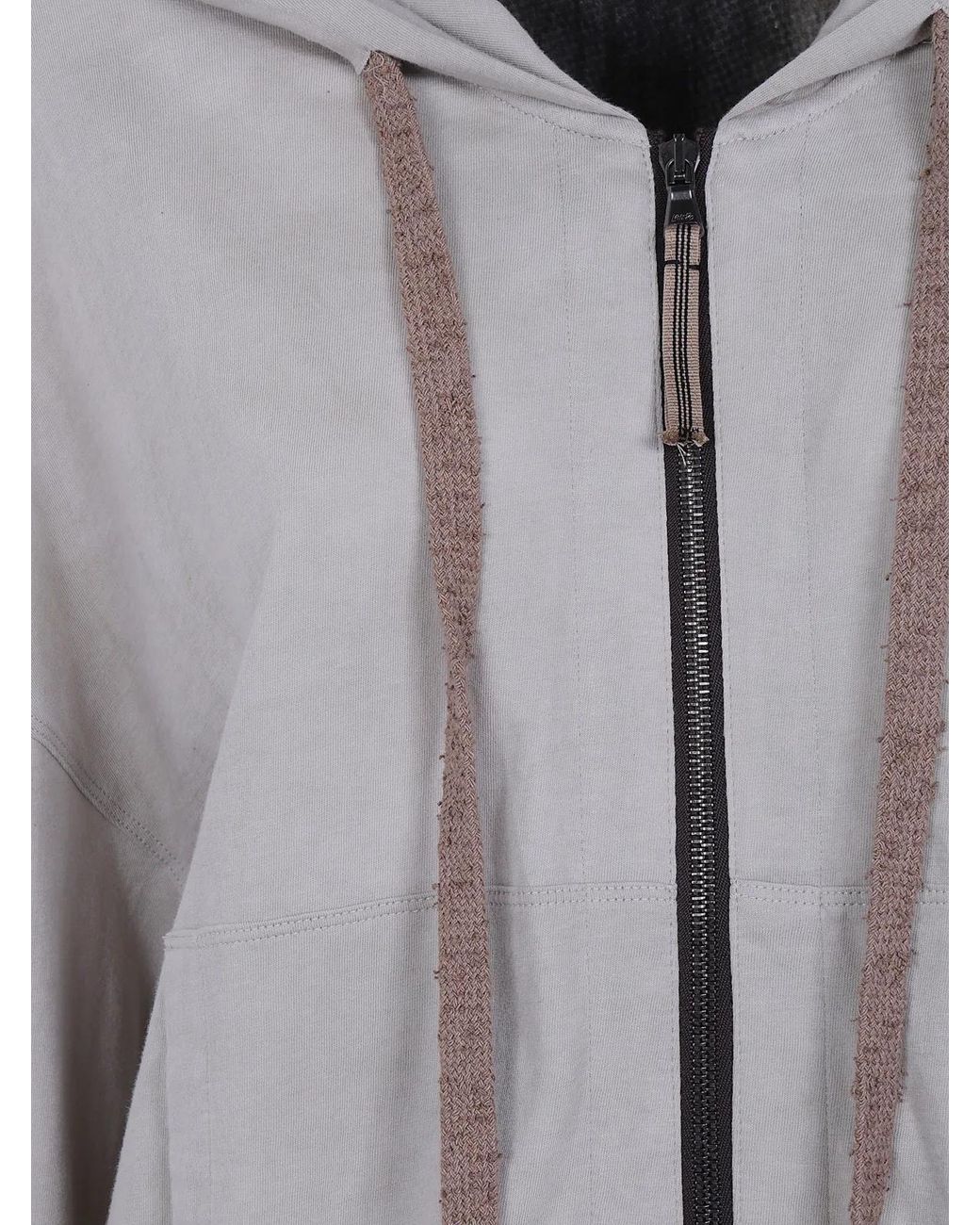 Ziggy Chen Gray Cropped Full Zip Hoodie