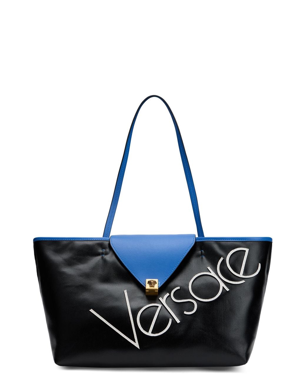 Versace Black Small Vivian Shopping Bag