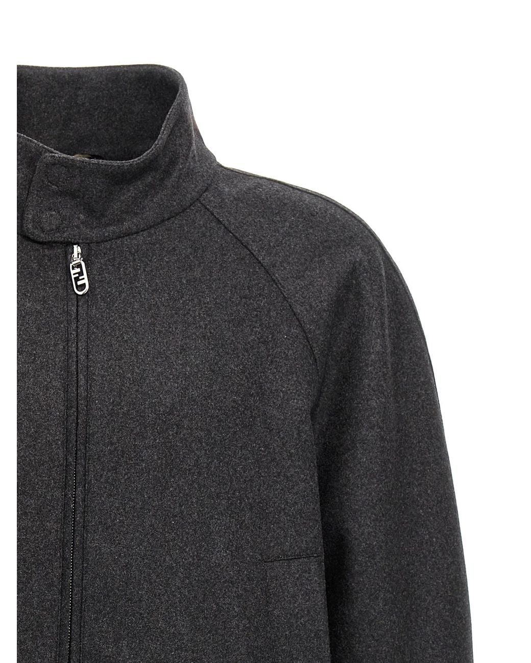 Fendi Gray Cashmere Jacket for men