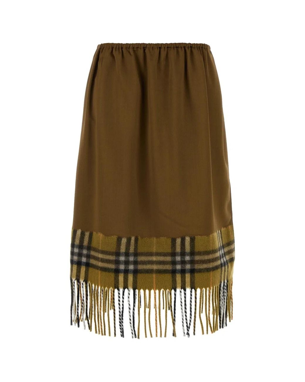 Burberry Green Biscuit Satin Skirt