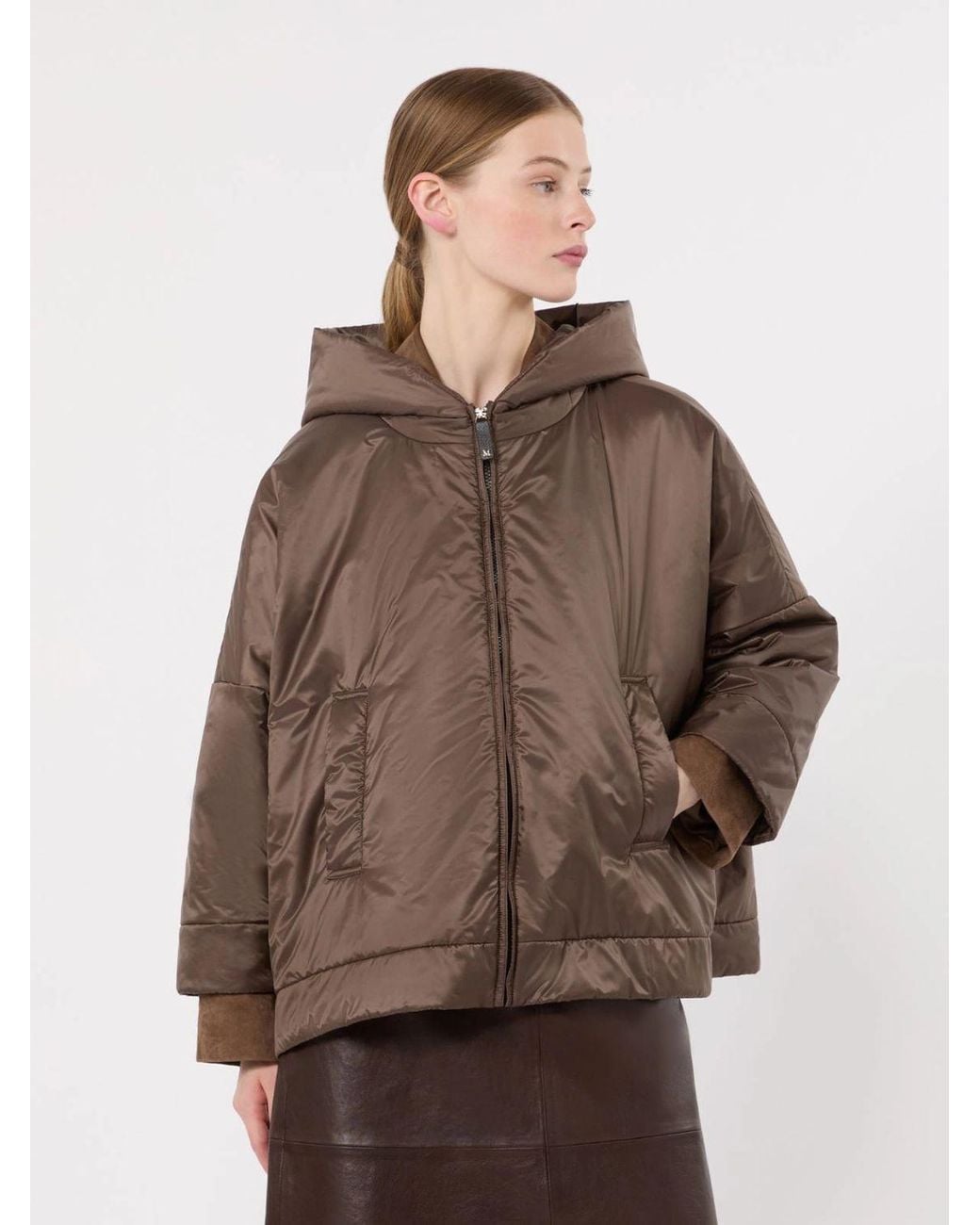 Max Mara Brown Hooded Added Jacket